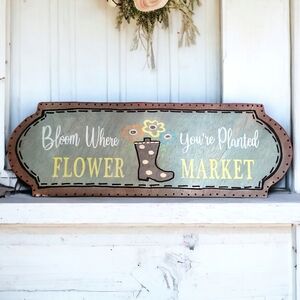 Rain Boots Hand painted BLOOM WHERE YOU ARE PLANTED  sign